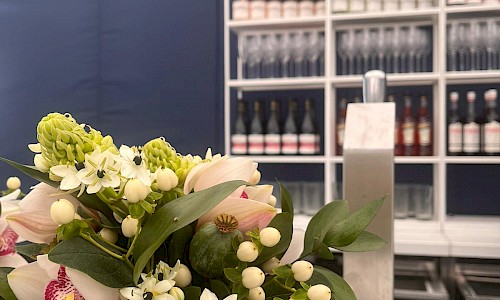Longines Global Champions Tour small bar pink and white floral display