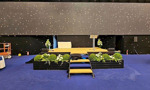 Royal International Air Tattoo low green planting to stage surround