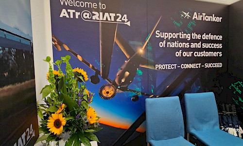 Royal International Air Tattoo large sunflower reception desk display