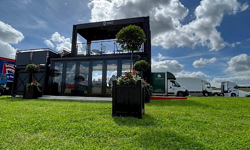 Renault- Shipping Container Unit with bay tree infront